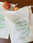 Composting your food scraps is easy-peasy reusable produce bags